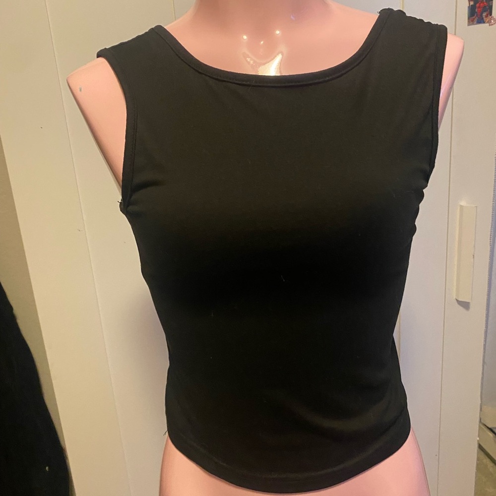 Black Sleeveless Women's Top With Bow
